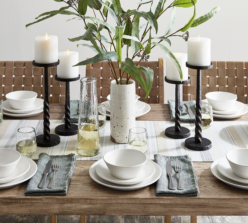 Larkin Reactive Glaze Stoneware Dinnerware Collection Pottery Barn